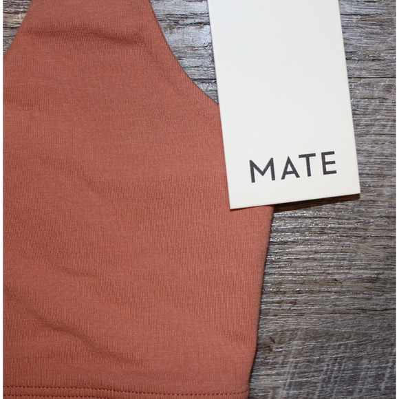 Mate the Label Women Organic Sports Bra, Leggings & Biker Short Set XS ROSE PINK - Picture 6 of 6